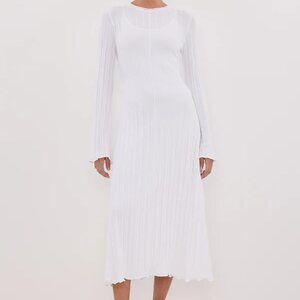 SYLVIA OFF WHITE KNIT MIDI DRESS
